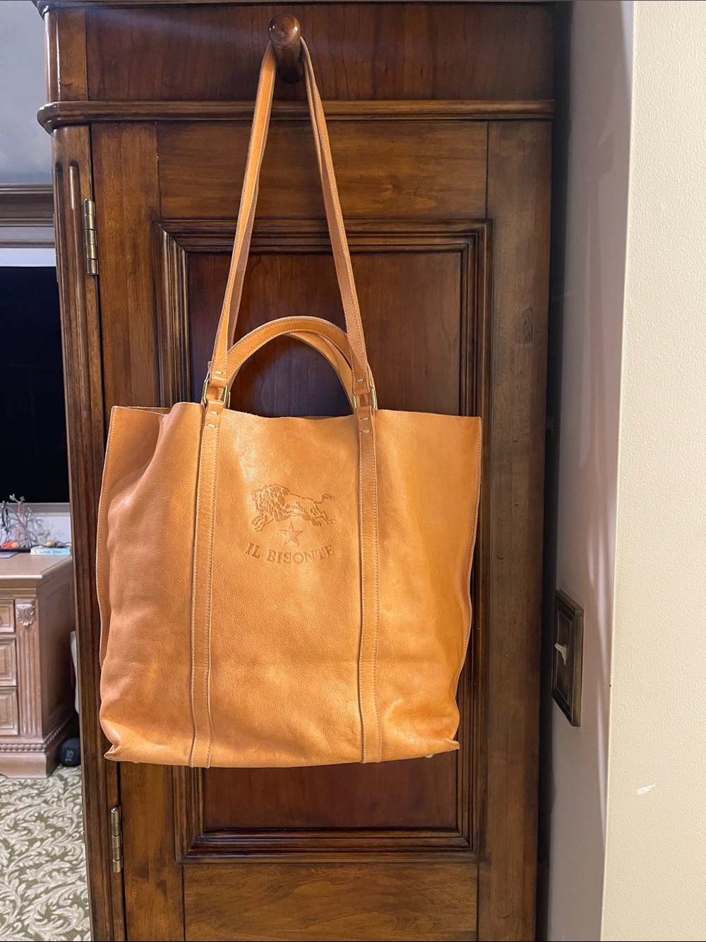 Il Bisonte W A Di Filippo Vachetta Leather Double Strap Large Tote